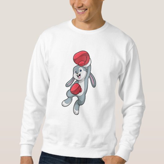 Kaninchen beim Boxen mit Boxhandschuhen Sweatshirt (Vorderseite)