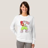 Kaninchen beim Boxen mit Boxhandschuhen T-Shirt (Vorne ganz)