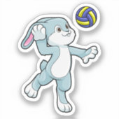 Kaninchen beim Sport mit Volleyball Aufkleber (Vorderseite)