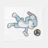 Kaninchen beim Sport mit Volleyball Fleecedecke (Vorderseite (Horizontal))