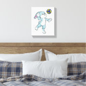 Kaninchen beim Sport mit Volleyball Leinwanddruck (Insitu (Schlafzimmer))