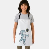 Kaninchen beim Sport mit Volleyball Schürze (Insitu)