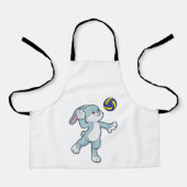 Kaninchen beim Sport mit Volleyball Schürze (Vorderseite)