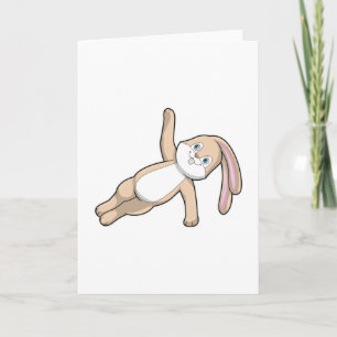 Kaninchen beim Yoga-Stretching Karte
