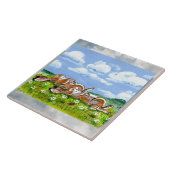 Kaninchen beobachten Wolken humorvoll 6" Tile Triv Fliese (Seite)