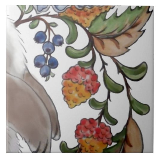 Kaninchen-Bird-Jacobobobohne-Tile-Mural 8pc R Row3 Fliese (Vorderseite)