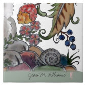 Kaninchen-Bird-Jacobohne Florentiner Tile Mural 8p Fliese (Vorderseite)