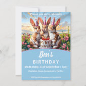 Kaninchen Birthday Bash Einladung (Vorderseite)