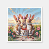 Kaninchen Birthday Bash Serviette (Vorderseite)