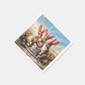 Kaninchen Birthday Bash Serviette (Ecke)