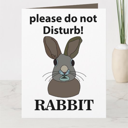 Kaninchen Bitte stören Sie nicht das sonnige Kanin Karte (Vorderseite)