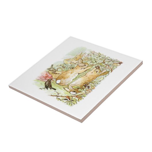 Kaninchen: BlackBerry Picking (Beatrix Potter) Fliese (Seite)