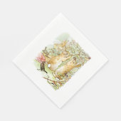 Kaninchen: BlackBerry Picking (Beatrix Potter) Serviette (Ecke)