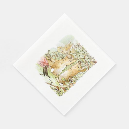 Kaninchen: BlackBerry Picking (Beatrix Potter) Serviette (Ecke)