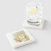 Kaninchen: BlackBerry Picking (Beatrix Potter) Steinuntersetzer (Seitenansicht)