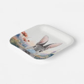 Kaninchen blasen Kaugummi mit Wildblumen Pappteller (Gewinkelt)