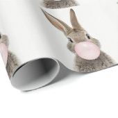 Kaninchen blasen rosa Kaugummi Papier Geschenkpapier (Rolleneckpunkt)