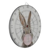 Kaninchen bläst rosa Kaugummi Dartscheibe (Vorderseite Links)