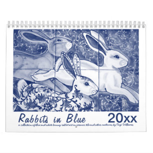 Kaninchen Blaues Hasen Bunny Tile Originelle Kunst Kalender