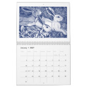 Kaninchen Blaues Hasen Bunny Tile Originelle Kunst Kalender (Jan 2027)