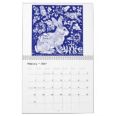 Kaninchen Blaues Hasen Bunny Tile Originelle Kunst Kalender (Feb 2027)