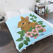Kaninchen-Blume Fleecedecke