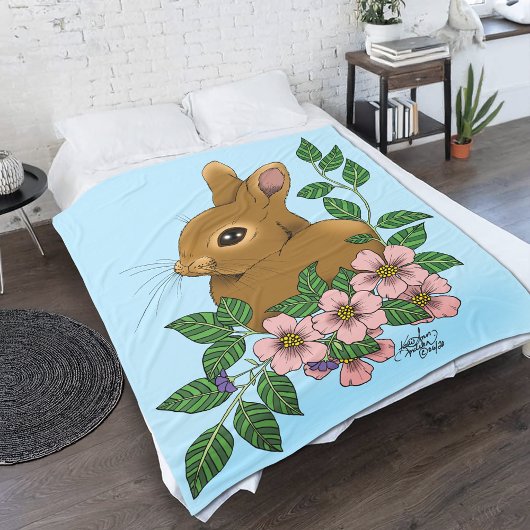 Kaninchen-Blume Fleecedecke
