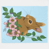 Kaninchen-Blume Fleecedecke (Vorderseite (Horizontal))