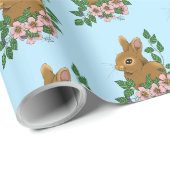 Kaninchen-Blume Geschenkpapier (Rolleneckpunkt)