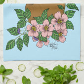 Kaninchen-Blume Geschirrtuch (Gefaltet)