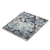 Kaninchen, Blume im Garten, Schnecke in blauem Wei Fliese (Seite)