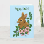 Kaninchen-Blume Karte (Vorderseite)