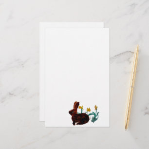 Kaninchen Blume Natur Briefpapier