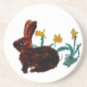 Kaninchen Blume Natur Untersetzer (Vorne)