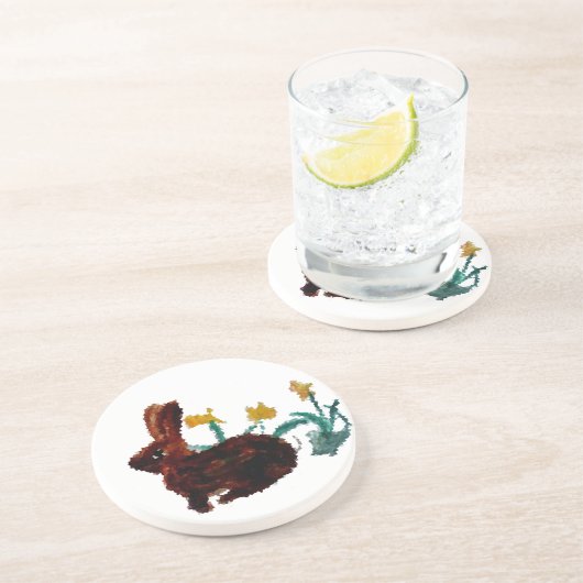 Kaninchen Blume Natur Untersetzer (Seite)