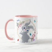 Kaninchen Blume Schmetterlinge als Monogramm Tasse (Links)