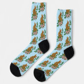Kaninchen-Blume Socken (Linkes Detail)