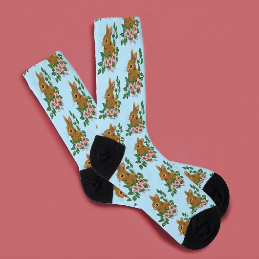 Kaninchen-Blume Socken