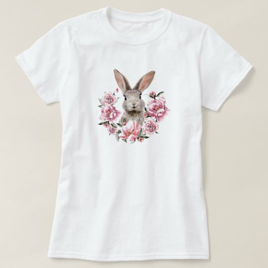 Kaninchen-Blume T-Shirt (Design vorne)