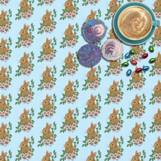 Kaninchen-Blume Tischdecke