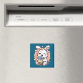 Kaninchen-Boba-Tee-Bubble-Tea Magnet (In Situ (Geschirrspüler))