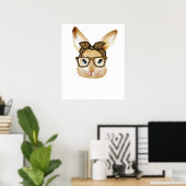 Kaninchen Bogen Glas Leopard, Retro, Vintage Poster (Heimbüro)