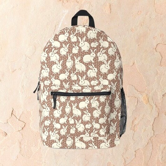 Kaninchen Bonanza - Mocha Mousse. Bedruckter Rucksack