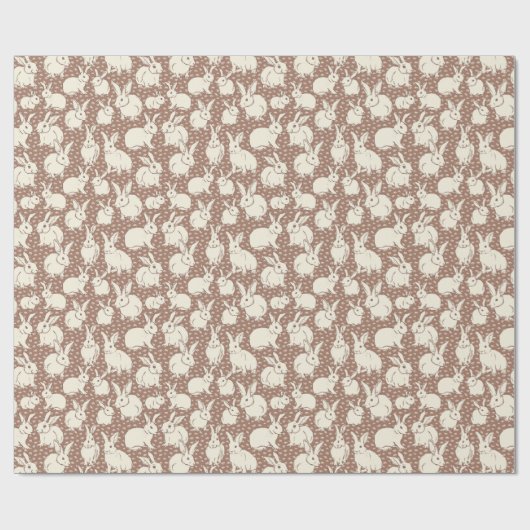 Kaninchen Bonanza - Mocha Mousse. Geschenkpapier (Flach)