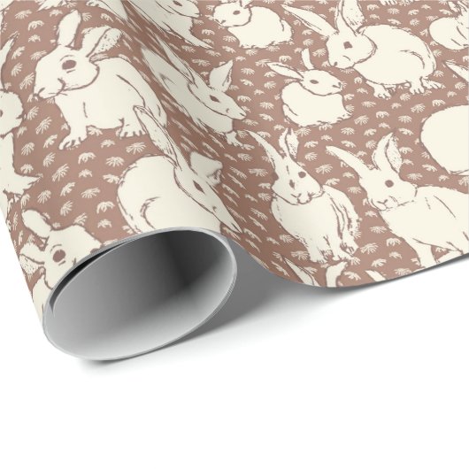 Kaninchen Bonanza - Mocha Mousse. Geschenkpapier (Rolleneckpunkt)