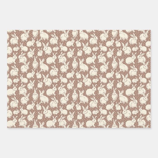 Kaninchen Bonanza - Mocha Mousse. Geschenkpapier Set (Vorderseite)