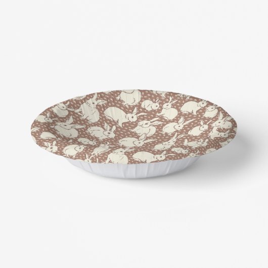 Kaninchen Bonanza - Mocha Mousse. Pappteller (Gewinkelt)