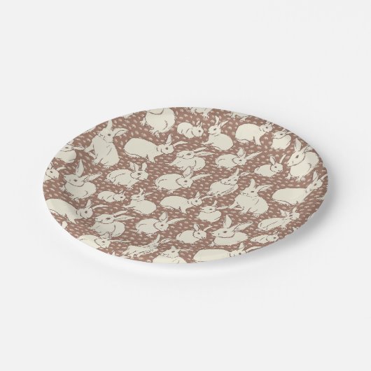 Kaninchen Bonanza - Mocha Mousse. Pappteller (Schrägansicht)