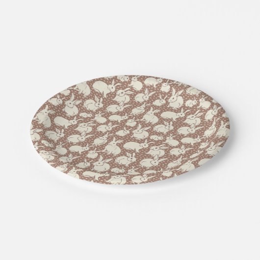 Kaninchen Bonanza - Mocha Mousse. Pappteller (Schrägansicht)