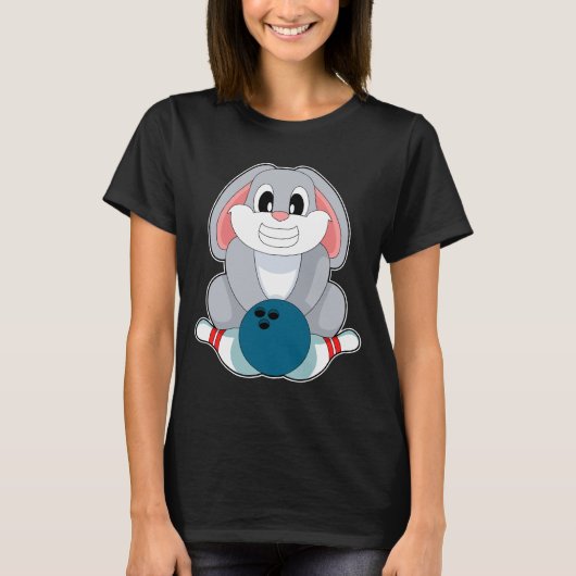Kaninchen Bowling Bowlingkugel Bowlingpin T-Shirt (Vorderseite)